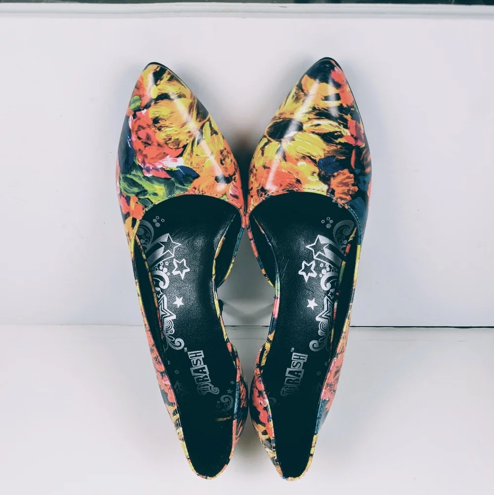 Brash Multicolor Floral Stiletto Pumps Pointed Toe Women’s 7.5 - Picture 6 of 7